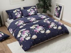 Ljubki dom UNICORN modra bombažna posteljnina Dimenzije posteljnine: 2 kom 70 x 90 cm | 200 x 220 cm