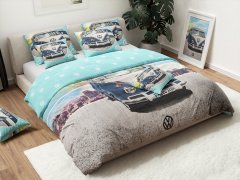 Ljubki dom Otroška posteljnina AUTO VW modro-siva Dimenzije posteljnine: 80 x 80 cm | 135 x 200 cm