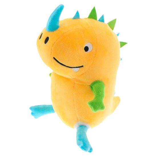 Ljubki dom Rumen plišasti dinozaver DOCUS z modrim rogom