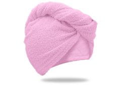 Ljubki dom Hitro sušeči turban za lase iz frotirja, roza, 100% bombaž