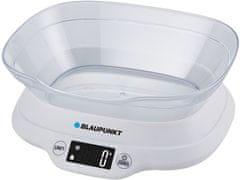 Blaupunkt Kuhinjska tehtnica Blaupunkt FKS501, bele barve, kapaciteta do 5 kg, natančnost 1 g, s posodo, 2 AAA bateriji vključeni.