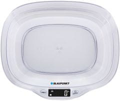 Blaupunkt Kuhinjska tehtnica Blaupunkt FKS501, bele barve, kapaciteta do 5 kg, natančnost 1 g, s posodo, 2 AAA bateriji vključeni.