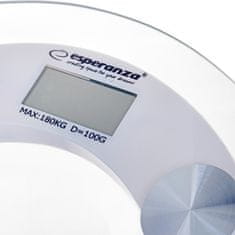 Esperanza Elektronska osebna tehtnica Esperanza EBS008W, bela, pravokotna, kapaciteta do 180 kg, LCD zaslon, natančnost 100 g