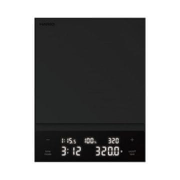 Hario HARIO Polaris črna kuhinjska tehtnica z LCD zaslonom, natančnost 0.1 g, zmogljivost do 3 kg, funkcija tare.