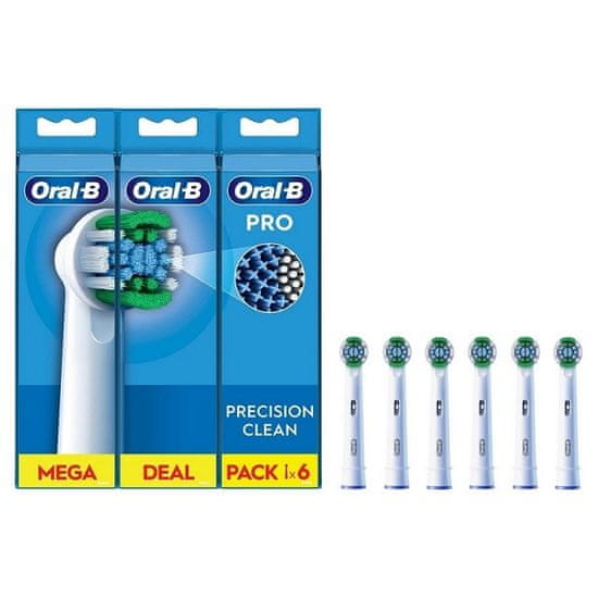 Braun Zamenljive glave za zobne ščetke ORAL-B EB20RX PrecisionClean, 6 kosov, belih, 3 mesece uporabe