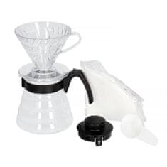 Hario HARIO V60 Craft komplet za pripravo kave z drip sistemom, posodami in filtri - elegantna črna in prozorna zasnova