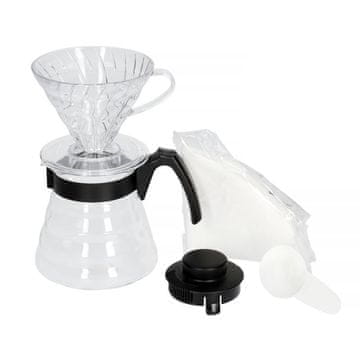 Hario HARIO V60 Craft komplet za pripravo kave z drip sistemom, posodami in filtri - elegantna črna in prozorna zasnova