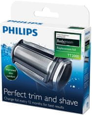 Philips Philips Bodygroom nadomestna folija TT2000/43 - vodoodporna glava za britvico, 1 kos, črna barva, primerna za pranje