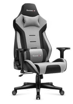 Huzaro Gaming stol - Huzaro Force 7.6 Sivo, ergonomičen, nastavljiv, max. teža 150 kg, 5 koles, s poševnim sediščem in podporo za hrbet