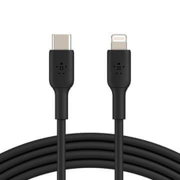 Belkin Belkin MFi Lightning kabel 1m USB-C, črn, za hitro in enostavno povezovanje naprav