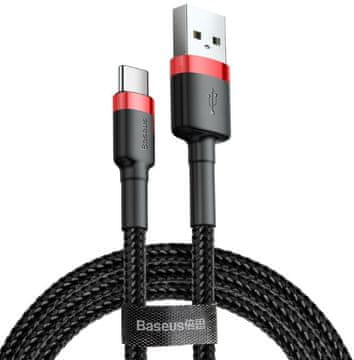 BASEUS Baseus Cafule USB A v USB C kabel, 2 m, črn/rdeč