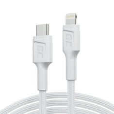 Green Cell Kabel Green Cell GC PowerStream 1 m, USB C do Lightning, 29 W, združljiv z Apple napravami, bel