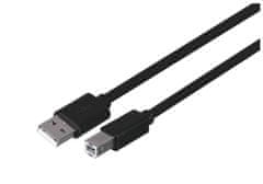 Unitek Kabel UNITEK Y-C420GBK USB 2.0, 3 m, USB A na USB B, Črn, moški priključki, visok prenos podatkov do 480 Mbit/s