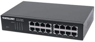 Intellinet Intellinet 16-portni gigabitni Ethernet stikalo, 10/100/1000 Mbps, nezahtveno, 19" Rackmount, energetsko učinkovito
