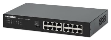 Intellinet Intellinet 16-portni gigabitni Ethernet stikalo, energetsko učinkovito, vključuje 19" montažno opremo, črno
