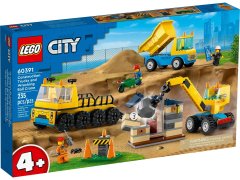 LEGO LEGO CITY 60391 Avtobusni tovornjak s rušilnim žerjavom - 3 minifigurice, 235 elementov, primeren za otroke od 4. leta dalje
