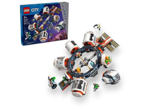 LEGO LEGO CITY 60433 Modularna Vesoljska Postaja - 1097 delov, 6 minifigurskih likov, priporočena starost 7+ let