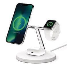 Belkin Belkin WIZ017vfWH Brezžični hitro polnilec za pametne telefone in pametne ure v bele barvi, AC 15W, notranja uporaba