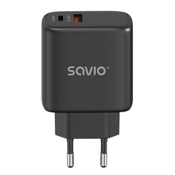 SAVIO Zunanja polnilna naprava SAVIO LA-06/B USB s hitrim polnjenjem PD 3.0, moč 30W, črna, enota za notranjo uporabo