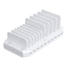 Unitek UNITEK postaja za polnjenje 10x USB 2.4A 60W, bela, samostojna, s funkcijami zaščite pred prenapolnjenjem in pregrevanjem