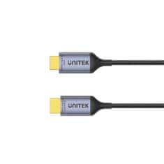 Unitek UNITEK DisplayPort 1.4 do HDMI 2.1 kabl, 1,8 m, 8K@60Hz, podpora Dolby Atmos, zlati kontakti, črn/siv