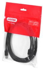 Unitek Kabel UNITEK Y-C420GBK USB 2.0, 3 m, USB A na USB B, Črn, moški priključki, visok prenos podatkov do 480 Mbit/s