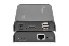 Digitus Digitus HDMI KVM IP Extender Set – Pripomoček za brezžični prenos videa in upravljanje do razdalje 80 m, ločljivost 1920 x 1080.