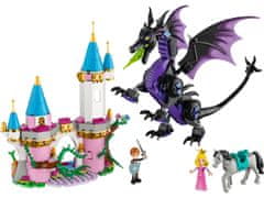 LEGO LEGO Disney 43240 - Maleficentova zmajeva oblika in Aurorin grad, 583 delov, primeren za otroke od 7 let naprej.