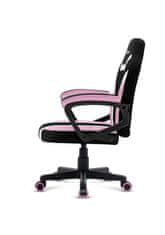 Huzaro Otroška gamerska stol Huzaro Ranger 1.0 Roza Mesh - ergonomski, nastavljiv, udoben, črn/roza, primeren za otroke do 150 cm.