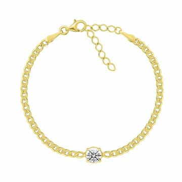 Brilio Silver Pozlačena zapestnica iz kubičnega cirkonija za ženske BRC184Y