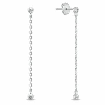 Brilio Silver Srebrni viseči uhani s cirkoni EA1123W