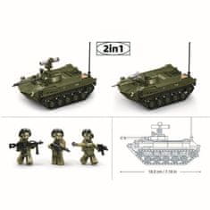 Sluban Model Bricks M38-B1250 BMD-2S Tank v merilu 1:35