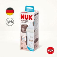 Nuk Steklena steklenička za dojenčke z nadzorom temperature Perfect Match 230 ml