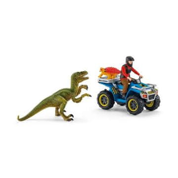 Schleich Igrača Pobeg pred velociraptorjem na štirikolesniku