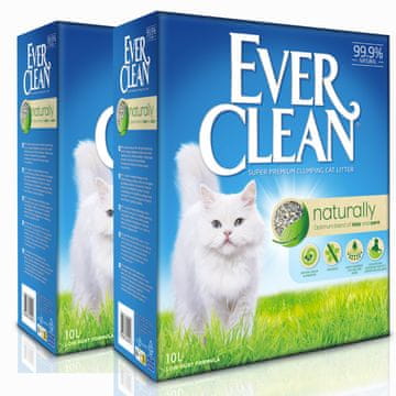 Ever Clean NATURALLY pesek za mačke - varčno pakiranje 2 x 10 L