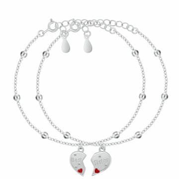Brilio Silver Komplet srebrnih zapestnic za sestre SET278W (2x zapestnica)