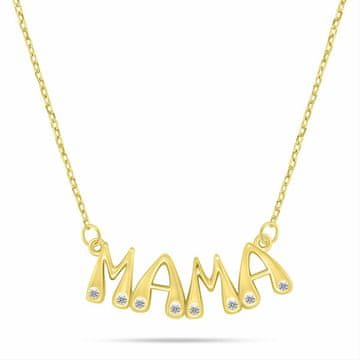 Brilio Silver Ženska pozlačena ogrlica Mama NCL189Y