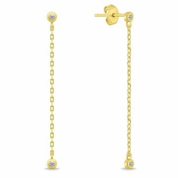 Brilio Silver Pozlačeni viseči uhani s cirkoni EA1123Y