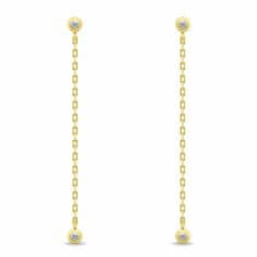 Brilio Silver Pozlačeni viseči uhani s cirkoni EA1123Y