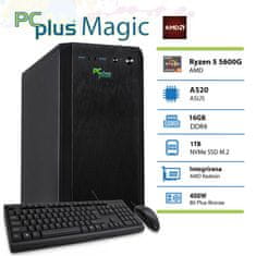PCplus Magic Ryzen 5 5600G 16GB 1TB SSD tipkovnica miška namizni računalnik