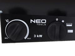 NEO Tools Električni grelnik prostora NEO TOOLS 90-066, nerejavno jeklo, 3000 W, črn, z ventilacijo in termostatom, za notranjo uporabo