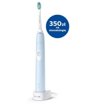 Philips Philips 4300 serija Sonic električna zobna ščetka s senzorjem tlaka, ergonomski ročaj, do 62.000 pulzacij/min, modra