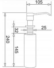 PYRAMIS Pyramids Dispenser DP-01 Volcano - Črn dozirnik za tekočine, 300 ml, enostavna namestitev, večkratna uporaba, brez montaže.