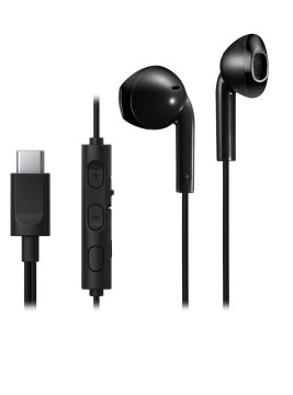JVC JVC HA-FR17UC USB Type-C črne in-ear slušalke, vodoodporne, z nadzorom glasnosti za klice in glasbo