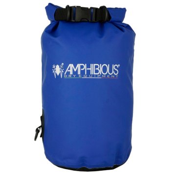 Amphibious Amfibijska vodoodporna torba Tube 10L modra z nastavljivimi naramnicami in sistemom Quick Proof za varno shranjevanje.