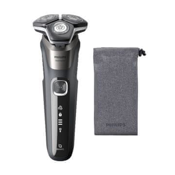 Philips Philips SHAVER Series 5000 S5887/10 električni brivnik za mokro in suho britje z usnjenim ovitkom in trimerjem