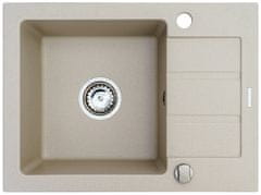 slomart Enobolni umivalnik z odcejno ploščo Maidsinks Promo 62x44, bež, Pyragranit, dimenzije 340x400 mm, hitra dostava 24h