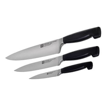 slomart ZWILLING kuhinjski nož 35048-000-0, 3-delni komplet z nerjavečim rezilom in črnim ročajem, idealen za vsakega kuharskega mojstra.