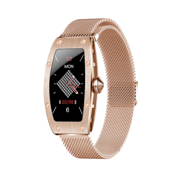 slomart Kumi K18 Svarovski pametna ura v zlati barvi z naprednimi funkcijami za zdravje in vitalnost ter elegantnim dizajnom