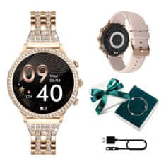 slomart Pametna ura Manta Diamond Lusso v zlati barvi z YES zapestnico - eleganca in funkcionalnost za sodobno žensko